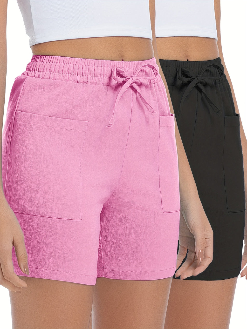 Women'S Casual Outdoor Shorts - Lightweight, Drawstring Waist, Front Zipper Pocket, Breathable Fabric, Perfect for Hiking & Summer Adventures, Hiking Accessories