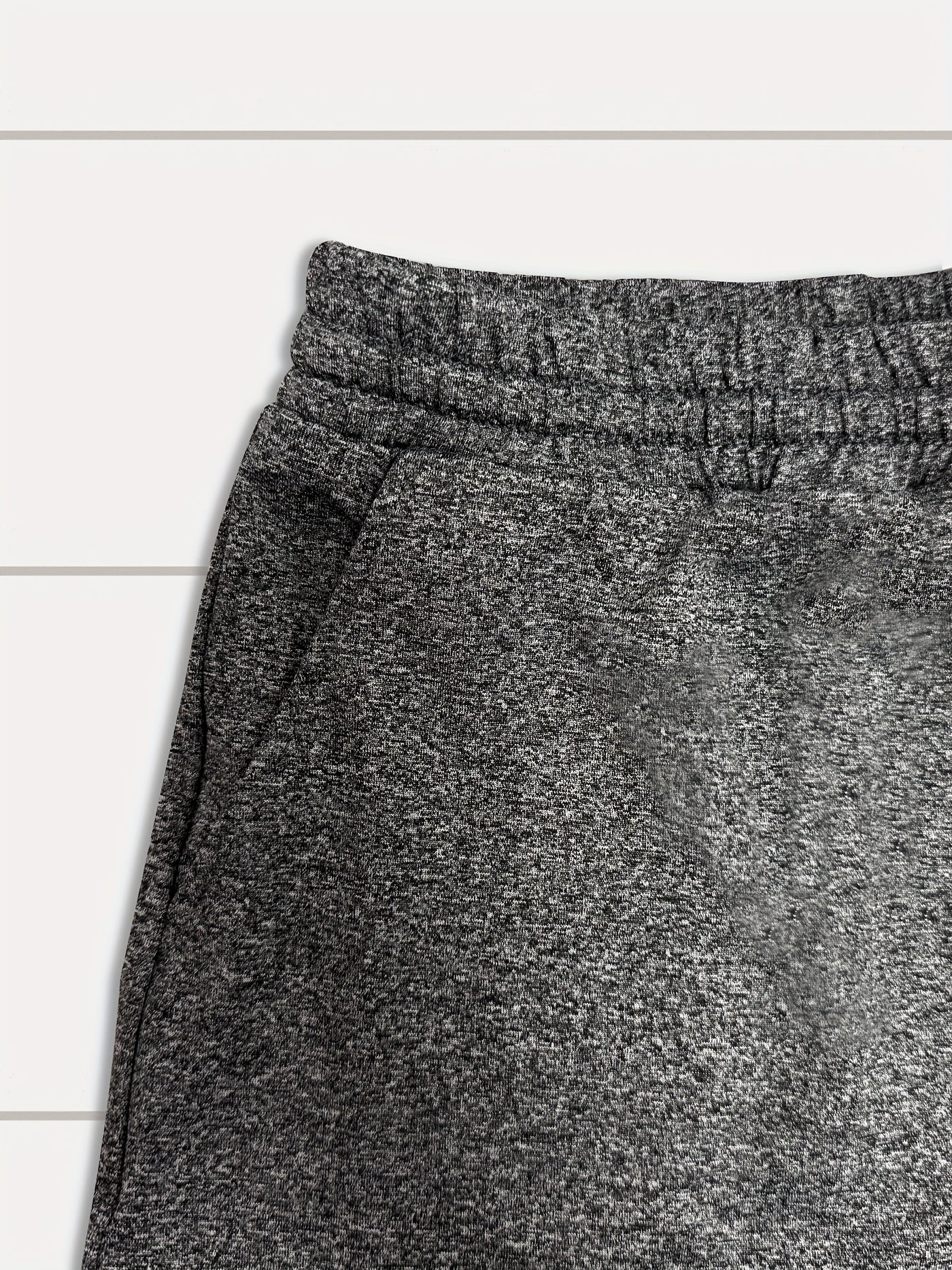 Women's Casual Drawstring Shorts with Paw Print & Heart Design - Gray Heathered Polyester Blend, Elastic Waistband, Slant Pockets, Perfect for Summer & Spring