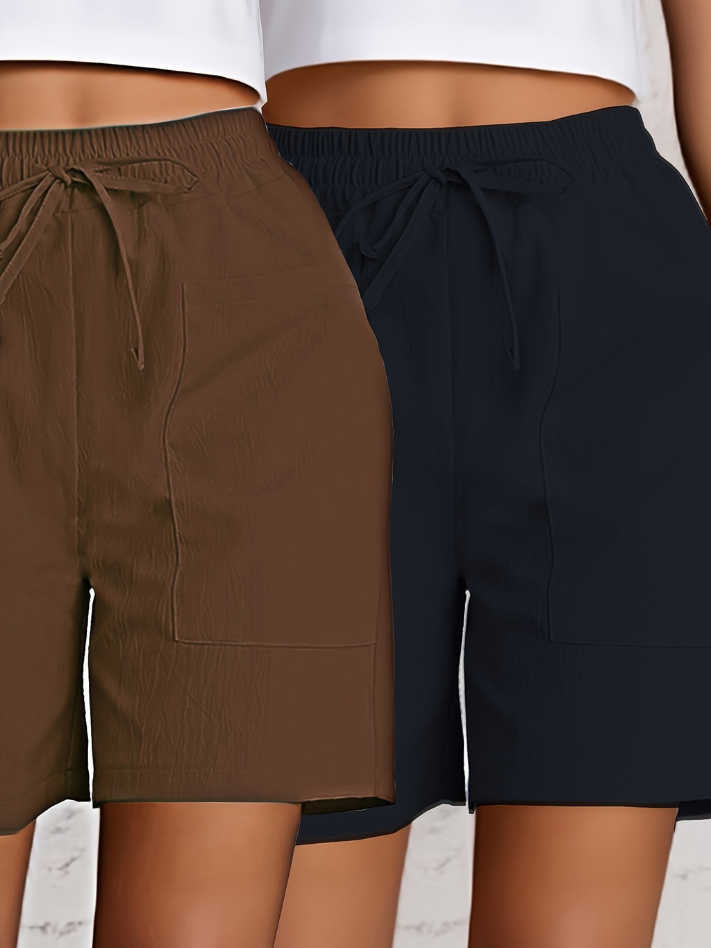 Women'S Casual Outdoor Shorts - Lightweight, Drawstring Waist, Front Zipper Pocket, Breathable Fabric, Perfect for Hiking & Summer Adventures, Hiking Accessories